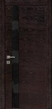 Межкомнатная дверь «Вита-2», Ясень браун, стекло черное (комплект)