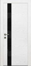 Межкомнатная дверь «Вита-2», Ясень бланко, стекло черное (комплект)
