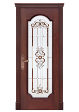 Межкомнатная дверь «Женева-F», Красное дерево, стекло «Прадо» (комплект)